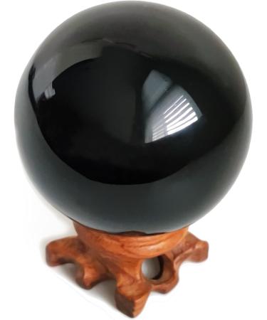 Mina Heal 70mm Black Obsidian Crystal Ball for Feng Shui Meditation & Home Decoration | Crystal Healing & Prophecy - Buy Online on GoSupps.com
