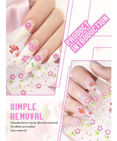 Colorful Flower Nail Art Stickers | 3D Self-Adhesive - 30 Sheets | Butterfly, Flower, Heart, Bow Designs for Women, Girls, Kids - Nail Decoration - Buy Online on GoSupps.com