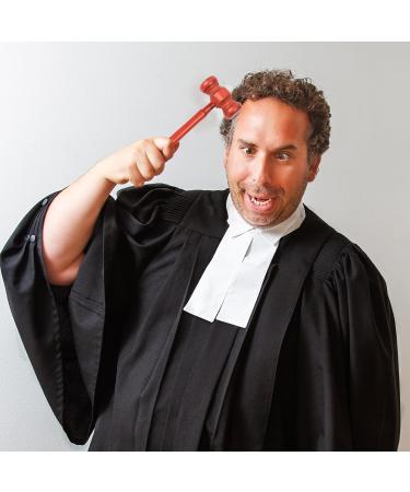 MFUOE 2 Pieces Judge Costume Accessories Judge Court Lawyer Wig Judge Wooden Gavel Role Play Toys for Halloween Makeup Theme Party - Buy Online on GoSupps.com