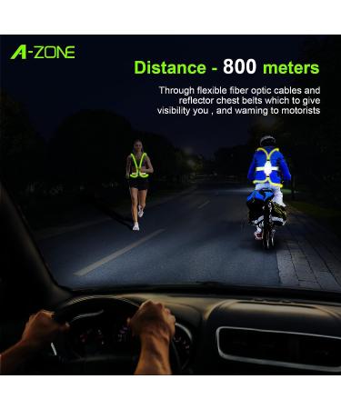 A-ZONE High Visibility LED Reflective Vest for Running/Cycling - USB Rechargeable & Waterproof - Buy Online on GoSupps.com
