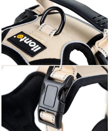 Lionto Dog Harness - Padded Anti-Pull Reflective Safety Harness Adjustable Size M in Beige - Ideal for Comfortable Walking - Buy Online on GoSupps.com