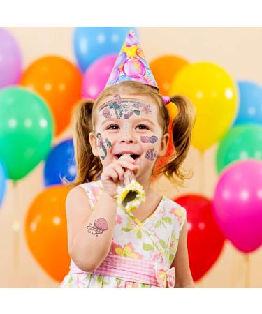 HOWAF Unicorn Mermaid Butterfly Face Tattoos Kit - 8 Sheets, Kids Temporary Face Paint for Parties & Halloween - Skin Safe - Buy Online on GoSupps.com