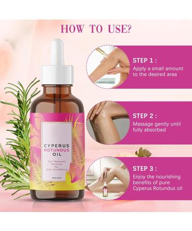 EZBNG 60ML Cyperus Rotundus Oil Natural Cyperus Rotundus Oil for Hair Removal Reduces Unwanted Hair Growth Moisturizing & Soothing CyperusOil for Reducing Body Hair Growth All Skin Types (1) - Buy Online on GoSupps.com
