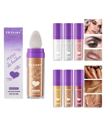 Gireatick 6 Colors Polvo De Hadas Highlighter Contour Powder Stick Set  6pcs Highlight Patting Three - dimensional Face Powder Blusher Contour  Sparkle Shimmer and Shine Makeup Stick for Face & Body & Hair