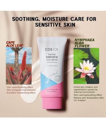 COSTOK TokTok Sun Cream SPF 50+/PA++++ 80ml + Deep Cleansing Foam 50ml | UVA & UVB Protection, Hypoallergenic Sunscreen & Gentle Facial Cleanser - Buy Online on GoSupps.com