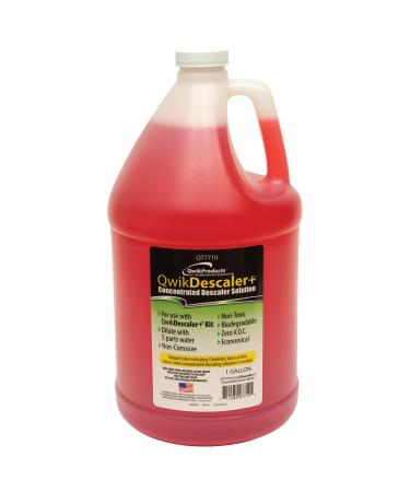QwikDescaler+ Concentrated Descaler Solution | Descaling Solvent Quickly Dissolves Scale, Lime, Rust, and Other Water-Formed Deposits | For Heat Exchangers, Heaters, Tankless Water Heaters, 1 Gallon