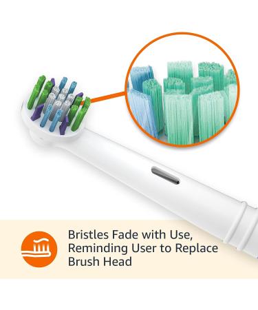 Amazon Basics Flossing Replacement Brush Heads 3 Count - White, Fits Most Oral-B Electric Toothbrushes - Buy Online on GoSupps.com