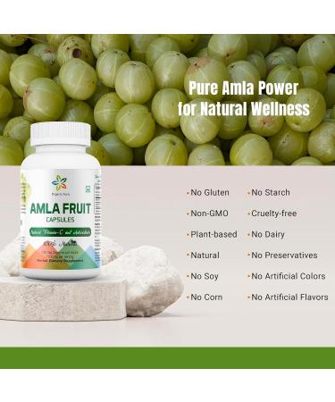 Amla Capsules 1500mg -120 Veg Capsules. Raw and Pure Natural Vitamin C Naturally Boosts Immunity Skin Glow Energy & Abundant Antioxidants. Whole Green SuperFood Nutrition. Non GMO-Gluten Free. - Buy Online on GoSupps.com