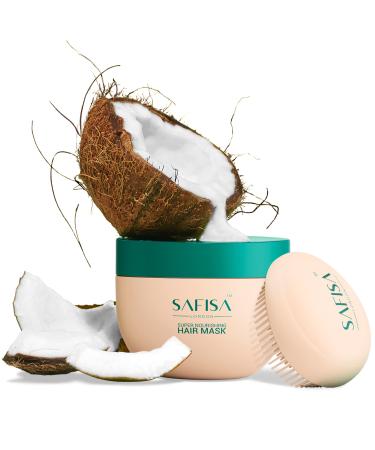 SAFISA Hair Mask for Dry Damaged Hair and Growth    Deep Conditioner for Dry Damaged Hair    Hair Care    Hair Moisturizer with Detangling Brush -  8.5 Oz
