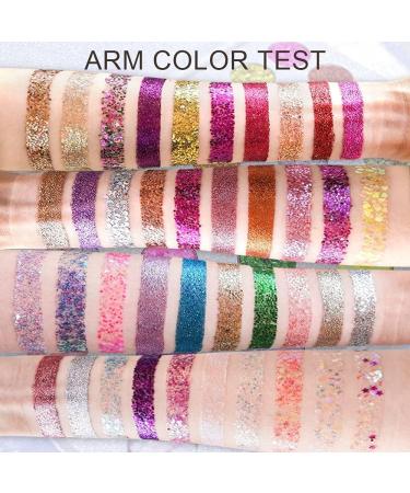 40 Colors Glitter Eyeshadow Palette + Glitter Glue | Sparkly Eye Makeup Kit for Women - Buy Online on GoSupps.com