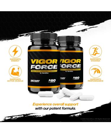 NutraRize Vigor Force for Men High Performance Male Capsules All Natural Dietary Supplement for Overall Health and Wellness Official Pills 50 Review (60 Capsules) - Buy Online on GoSupps.com