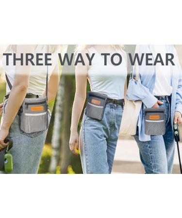 Tripolaco Versatile Dog Treats | Pet Training 2-Cup Capacity Integrated Feces Bag Dispenser & Clicker - Light Gray - Buy Online on GoSupps.com