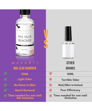 Makartt Nail Glue Remover for Press on Nails 30ml Professional Nail Tips Artificial Nail Acrylic Fake Nail Adhesive False Nail Remover without Acetone - Buy Online on GoSupps.com