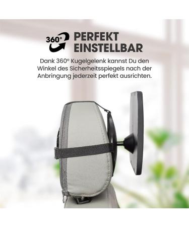 Adyloo 360 Baby Autospiegel - 100% Bruchsicherer R ckspiegel f r Babys | Autositz Spiegel | Baby-Ausstattung & Zubeh r | 24.5 x 17.5 cm | Internationaler Versand - Buy Online on GoSupps.com
