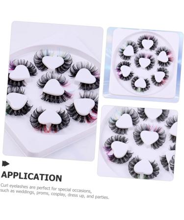 minkissy 7 Pairs Fake Eyelashes False Lashes Women Lashes with Color Curl Lash Clusters Fake Lashes Faux Eyelashes Colored Eyelashes Individual Lashes Chemical Fiber Extend Make up - Buy Online on GoSupps.com