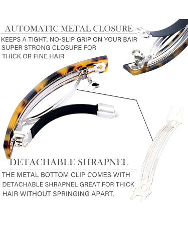 3 Pack Large French Barrettes for Thick Hair - Tortoise Hair Accessories for Women - Buy Online on GoSupps.com