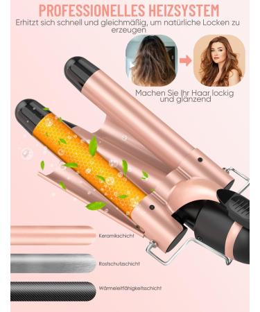 Buy Obvhnua 5-in-1 Curling Iron - 3 Barrel Wave Iron Adjustable Temp 80-230 C Fast Heating Automatic Shutdown - Includes Glove Comb & Clips | International Shipping - Buy Online on GoSupps.com