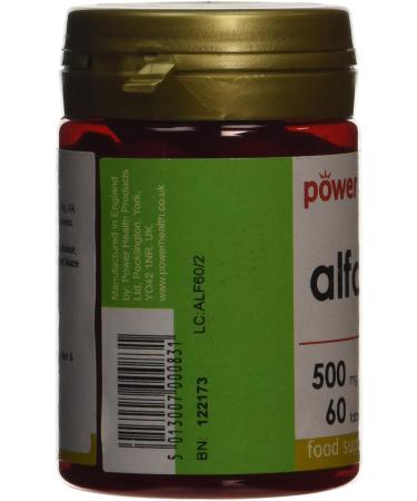 Power Health Alfalfa 500mg - Pack of 60 Tablets - Buy Online on GoSupps.com