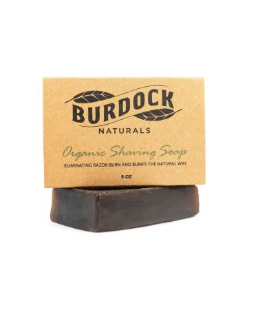 Burdock Naturals Organic Shaving Soap - All natural cure for razor burn and bumps Unscented 1 Count (Pack of 1)