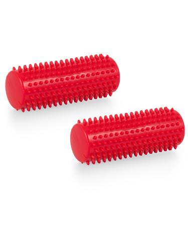 Hedgehog massage roller | knobbed roller | hedgehog roller | massage | hedgehog ball (set of 2 | red)