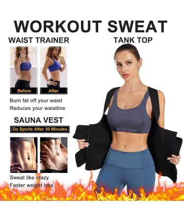 KUMAYES Sauna Vest for Women - Neoprene Slimming Corset Waist Trainer & Shapewear Tank Top - Body Shaper in Black - International Shipping Available - Buy Online on GoSupps.com