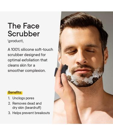 Men's Silicone Face Scrubber - Waterproof Facial Cleansing Brush for Exfoliating and Skin Care (Black) - Buy Online on GoSupps.com