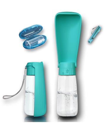 NEW 3 Series gift set |Modern foldable 550ml dog drinking bottle for on the goincluding toothbrush & pipe |Premium drinking bottle dog |Drinking bottle dogs for on the go100% leak -proof 550ml foldable - turquoise