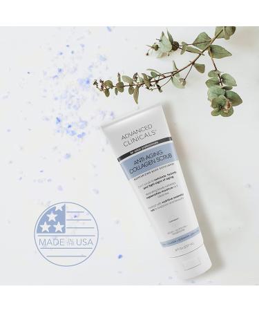 Advanced Clinicals Anti-Aging Collagen Body Scrub Wash - 3-in-1 Exfoliator for Women & Men, Hydrating & Clarifying Formula (8 Fl Oz) - Buy Online on GoSupps.com