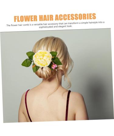 Angoily Flower Hair Accessories Slideshow Bridesmaid The Flowers Plastic Flower Headpiece - Buy Online on GoSupps.com
