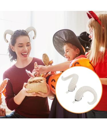 LALAFINA 1 Pair Sheep Horns Cosplay Ram Horns Ram Horns Cosplay Horns Hair Clips for Women Halloween Costume White One Size White - Buy Online on GoSupps.com