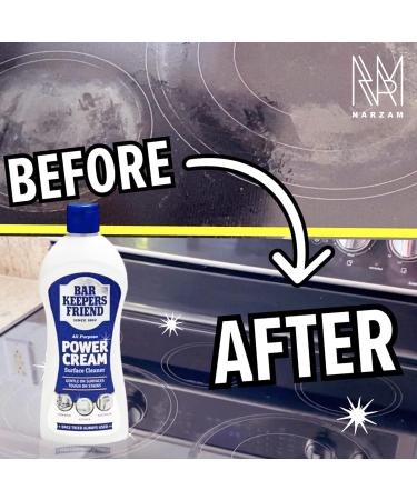 Household Surface Cleaner with Original Bar Keepers Friend Power Cream 3x350ml and a 1x Cleaning Sponge | Barkeeper's Friend Cream Stain Remover for Tea stains Sinks Worktop Enamel Bath - Buy Online on GoSupps.com