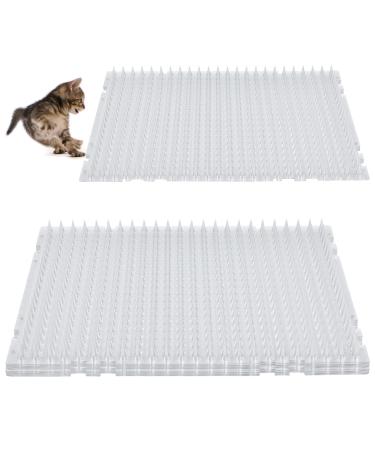 Aemygo 12 Pack Cat Repellent Outdoor Scat Mat with Spikes, Cat Deterrent Outdoor Mat, Keep Away Cats Dogs Plastic Mats with Spikes for Garden Kitchen Furniture Indoor Couch Refrigerators, 16 x 13 in