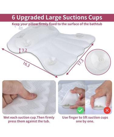 Luxury Bath Pillow with 4D Mesh Technology - Ultimate Relaxation for Neck, Head, Shoulder, and Back Support - Buy Online on GoSupps.com