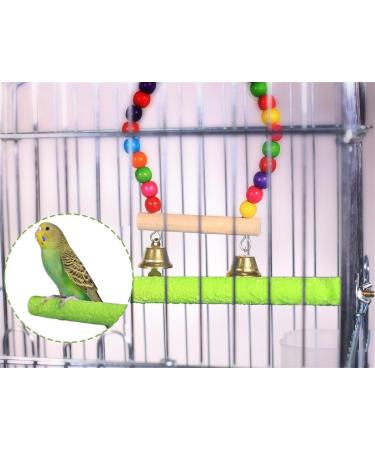 Buy Lohill Parrot Accessories - 4-Piece Bird Cage Toys and Perches for Parrots & Budgies - 15cm Ribbar Stood Bar - Buy Online on GoSupps.com
