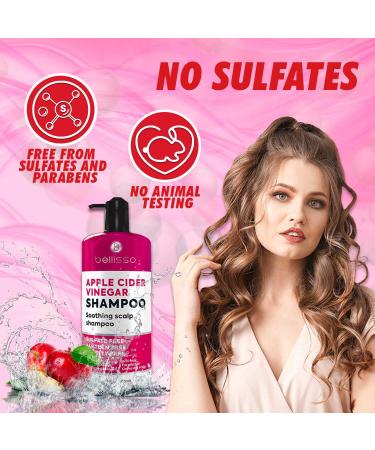 BELLISSO Apple Cider Vinegar Shampoo - Sulfate and Paraben Free Anti Dandruff Treatment for Women and Men - Deeply Moisturizing Formula for Dry Scalp and Oily Hair - Buy Online on GoSupps.com