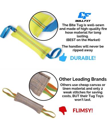 Buy Bull Fit Dog Toys (2-Pack) | Durable 30cm Fire Hose Tug Toys for K9 Training & Play - Buy Online on GoSupps.com