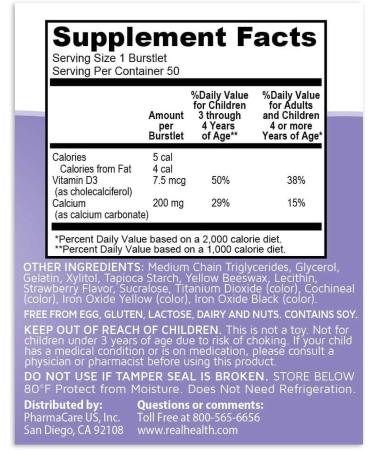 Real Health Kids Smart Calcium + D3 Chewables | 50 Count - Buy Online on GoSupps.com