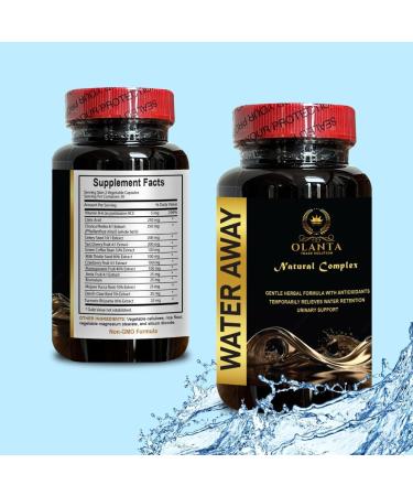 Water Away Supplement - Fast Acting Bloating Relief & Herbal Diuretic Pills | 60 Capsules for Water Retention & Flushing - Buy Online on GoSupps.com
