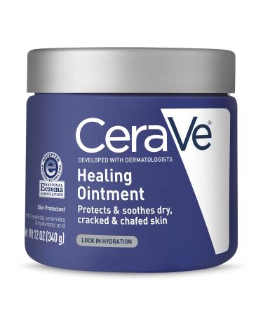 CeraVe Healing Ointment | Moisturizing Petrolatum Skin Protectant for Dry Skin with Hyaluronic Acid and Ceramides | Lanolin Free & Fragrance Free | 12 Ounce