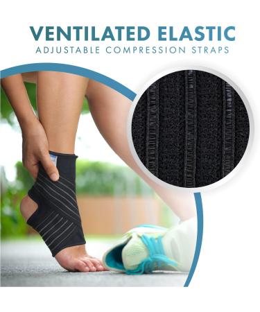 Actesso Ankle Support Sleeve with Strap - Ultimate Support for Weak Ankles, Sprains & Sports Injuries - Men & Women - Left or Right - M (1 Pack, Black) - Buy Online on GoSupps.com
