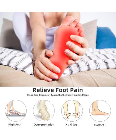 Arch Support for Plantar Fasciitis Relief | Adjustable Gel Sleeves for Flat Feet & High Arches - 1 Pair (Black - Buy Online on GoSupps.com