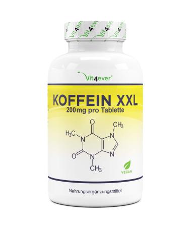 Caffeine tablets with 200 mg - 500 tablets - laboratory test (active ingredient content & purity) - without undesirable additives - high -dose - vegan - Premium quality - Buy Online on GoSupps.com