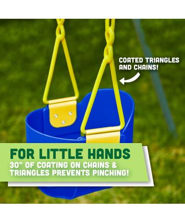 Deluxe High Back Full Bucket Toddler Swing with Exclusive Chain & Dip Pinch Protection - Blue - Buy Online on GoSupps.com