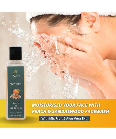 SVATV Peach & Sandalwood Exfoliating Face Wash - Paraben & Sulfate Free Cleanser with Mixed Fruit Extract for Refreshing Cleansing & Makeup Removal - 100ml - Buy Online on GoSupps.com