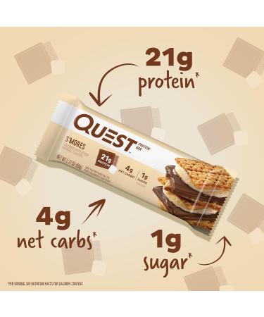 Quest S'mores & Cookies & Cream Dipped Protein Bars Bundle High Protein Gluten Free Keto 12 Count - Buy Online on GoSupps.com