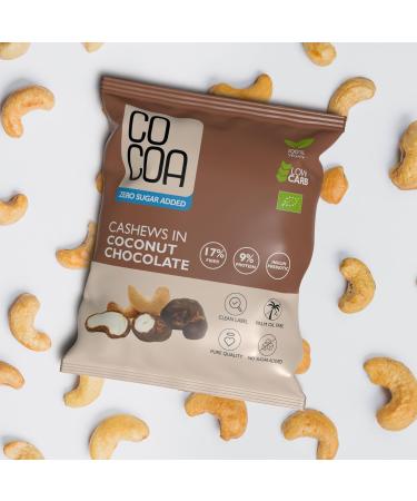 CO COA Organic Coconut Sugar Free Chocolate Cashews BOX 7 X 70g - Sugar Free Sweets Vegan Friendly GMO Free Palm Oil Free Enriched with Magnesium and Zinc Lactose Free - Buy Online on GoSupps.com
