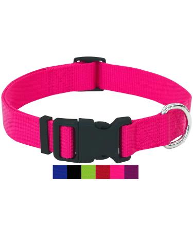 Dey - Premium dog collar nylon |Adjustable |For small and large dogs |Many colors and sizes |Collar dog cat puppy |Dog neck bands |Cat neck band |Puppy neck band |Pink Rosa XS XS - 1.0 x 21-30 cm pink