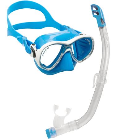 Cressi Kids' C Estrella VIP Jr Clear/Lime Junior Snorkeling/Diving Combo Set Blue/White/Transparent Set Marea Vip Jr