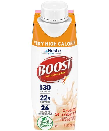 Boost Very High Calorie Nutritional Drink  Creamy Strawberry - No Artificial Colors or Sweeteners  8 Fl Oz (Pack of 12) - Buy Online on GoSupps.com