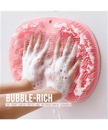 Shower Foot & Back Scrub | Non-Slip Suction Cup Massage Pad & Brush - Peel Dead Skin Clean Bathroom - Orange - Buy Online on GoSupps.com